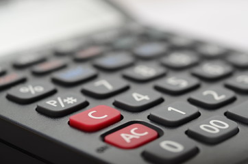 Printing calculator, low depth of field