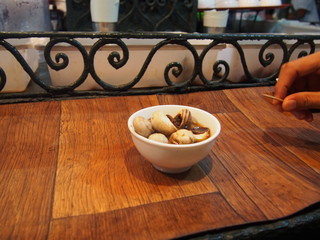 The city's famous snail dish, Escargot, Place de Jama el Fna, Marrakech, Morocco