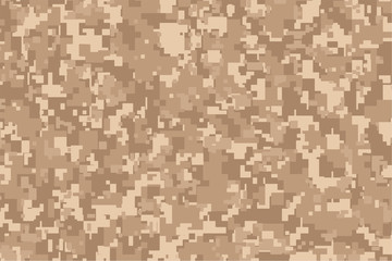 Light brown Pixel Camouflage. Desert Digital Camo background, military pattern, army and sport clothing, urban fashion. Vector Format. 2:3 aspect ratio.