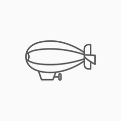 balloon ship icon, airship vector