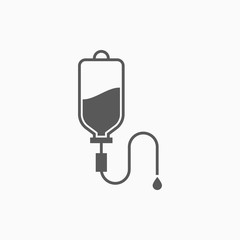 blood bag icon, IV vag vector, saline illustration