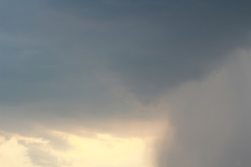 Black cloud and thunderstorm before rainy