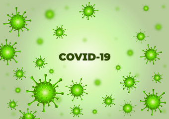 Vectorized background of Coronavirus microorganisms
