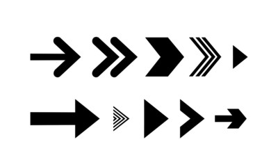 Set of  black vector arrow.arrow vector illustration and collection. arrows vector icon