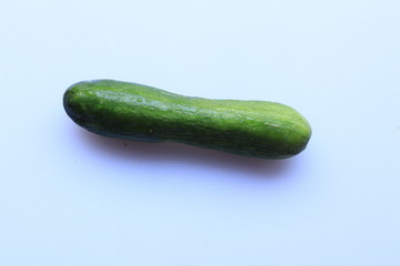 Green Fresh Cucumber isolated on white background