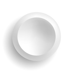 White round button. Vector illustration.