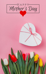 Valentine's Day background. Beautiful fresh tulips.