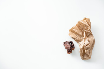used paper bags for products.saving the planet. Environmentally friendly use of packaging