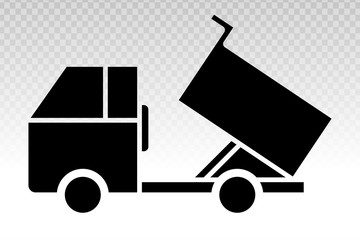 silhouette dump truck - heavy equipment vehicles flat icon for apps or website
