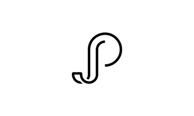 initial J and P logo design concept
