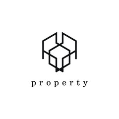 Furniture logo in line style design.