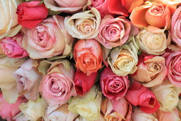 Pastel rose wedding flowers