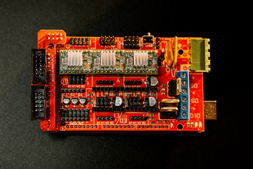 Parts for assembly cnc machine. arduino board for controlling the machine.
