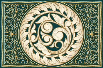 Decorative ornate retro design card