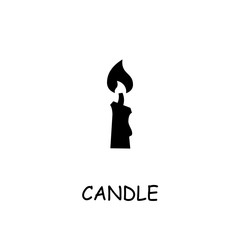 Candle flat vector icon