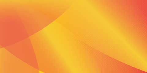 Abstract yellow waves or curved professional business design layout template or corporate banner web design background with halftone effect. Curve flow orange motion illustration.