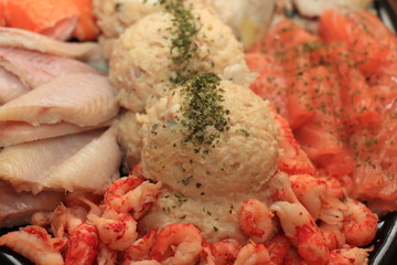 Fresh seafood on plate