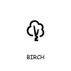 Birch flat vector icon