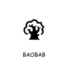 Baobab flat vector icon