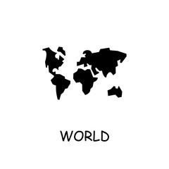 World map flat vector icon