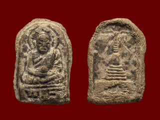 Luang Pu Thuat , Amulet from Wat Phakho. Sathing Phra District, Songkhla Province, Southern Thailand.