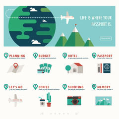 travel and vacation banner with infographic