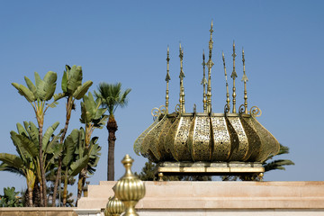 The gold roof of Mohamed V sacred tomb in Rabat, Morocco