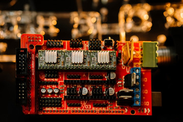 Parts for assembly cnc machine. arduino board for controlling the machine.