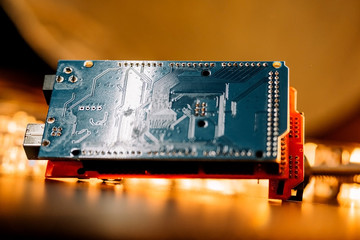 Parts for assembly cnc machine. arduino board for controlling the machine.