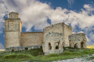 Fototapeta na wymiar View of the back of the Silva castle in Barcience, province of Toledo. Spain