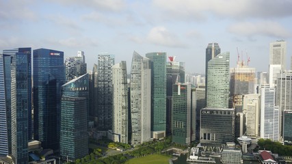 Fototapeta na wymiar Singapore, circa march 2020: Skyline of Singapore