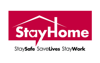 Stay Home Stay Safe Save Lifes with bubble talk sign 