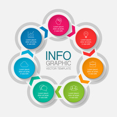 Vector iInfographic template for business, presentations, web design, 7 options.