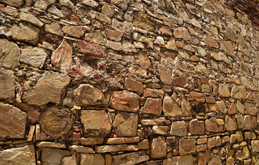 Texture of the wall of a castle located in a town on the Isla de Margarita, Venezuela.