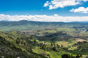 Naklejka na ściany i meble Landscape view in the Sierra Cusco with mountains
