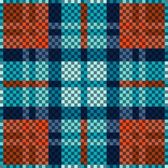 Colorful contrast tartan plaid