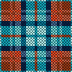 Colorful contrast tartan plaid