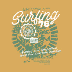 Print surfing for t shirt