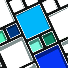 Colorful geometric modern Mondrian style background vector illustration