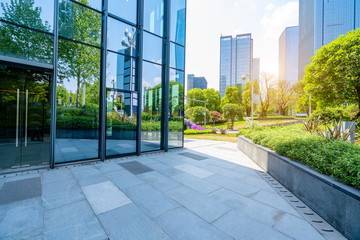 Empty floors and office buildings in financial center, Chongqing, China