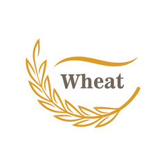 Fototapeta na wymiar Agriculture wheat logo or symbol icon design illustration
