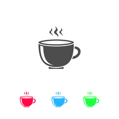 Coffee cup icon flat
