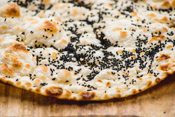 traditional indian bread naan cafe cuisine wooden board restaurant kitchen