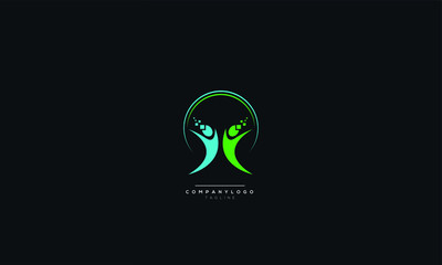 An abstract wellness health fitness logo
