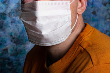 medical mask on the male face