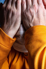 medical mask on the male face