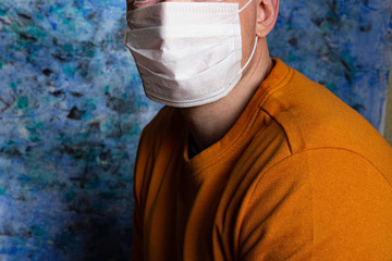 medical mask on the male face