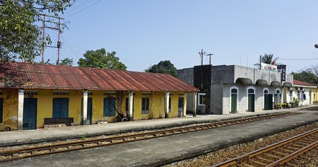 Fototapeta na wymiar hue train station in vietnam