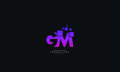 GM MG G M Letter Logo Design Icon Vector Symbol