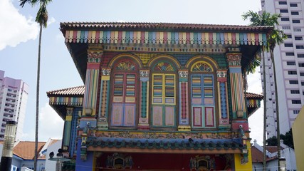 colorful chinese temple in singapore